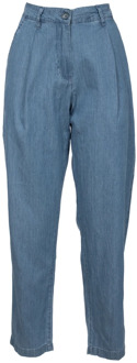 Jeans met voorplooien en zakken Aspesi , Blue , Dames - S,2Xs