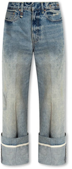 Jeans met wijde pijpen R13 , Blue , Dames - W27