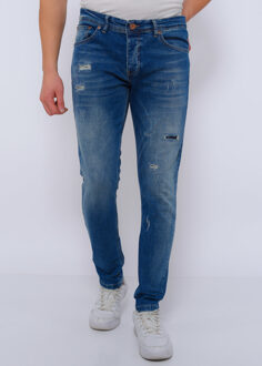 Jeans slim fit met gaten dc Blauw - 29