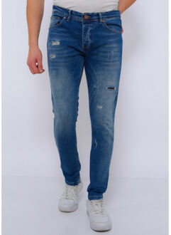 Jeans slim fit met gaten dc Blauw - 33