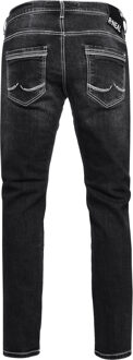 Jeansbroek "NISHO" straight fit biker katoen stretch Zwart - 33W/32L
