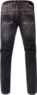 Jeansbroek "ODAR" destroyed regular fit stretch Zwart - 32W/32L