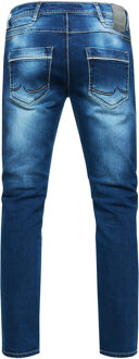Jeansbroek "TOYAMA" Regular Fit met contrastnaad - maat Donkerblauw