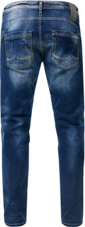 Jeansbroek "YAMATO" slim fit streetwear katoen stretch Blauw - 36W/32L