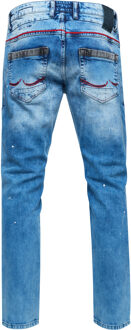 Jeansbroek "YOKOTE" rechte pasvorm stone-washed Lichtblauw - 36W/32L