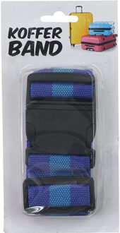 Jedermann Bagageriem - blauw - 180 cm - Kofferriem - kofferband verstelbaar - riem voor bagage