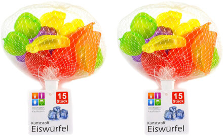 Jedermann IJsblokjes - 30x - fruitvormpjes - kunststof - herbruikbaar - IJsblokjesvormen Multikleur
