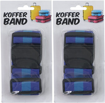 Jedermann Kofferriem/bagageriem - 2x - 180 cm - blauw