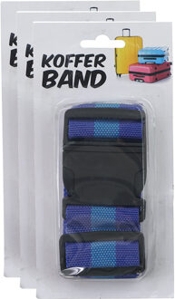 Jedermann Kofferriem/bagageriem - 3x - 180 cm - blauw