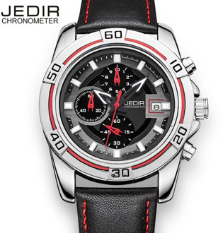 JEDIR® Watch Luxury Mens Watch Military Leather Wristwatch Man Sports Clock Casual Fashion Chronograph Waterproof Relojes Hombre