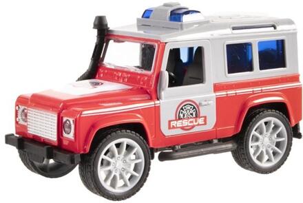 Jeep brandweerauto 17cm rood