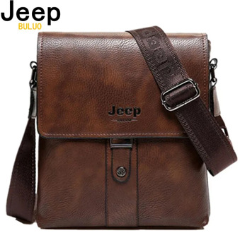 JEEP BULUO Men Messenger Bags Casual Handbag For Man Leather Shoulder Bag Crossbody Brown Business Male Tote Brown Drop Shipping