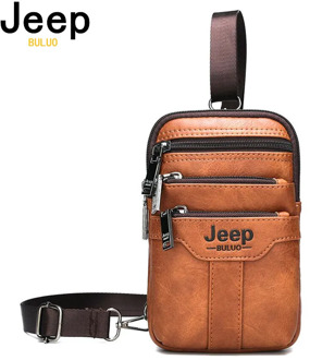 JEEP BULUO Multi-function Small Sling Chest Bag Legs Waist Bag For Man New Fashion Casual Crossbody Men Messenger Bags