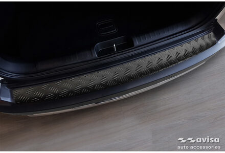 jeep Matzwart Aluminium Achterbumperprotector passend voor Jeep Cherokee Facelift 2018- 'Riffled Plate' AV240221