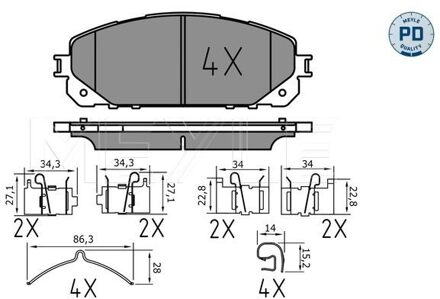jeep Remblokkenset, schijfrem 0252207018PD