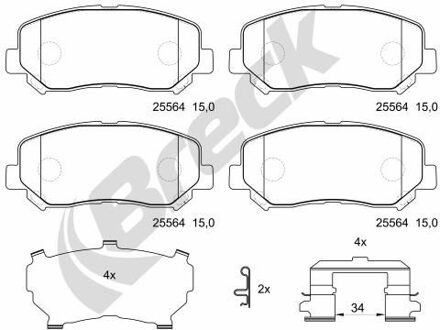 jeep Remblokkenset, schijfrem 255640070110