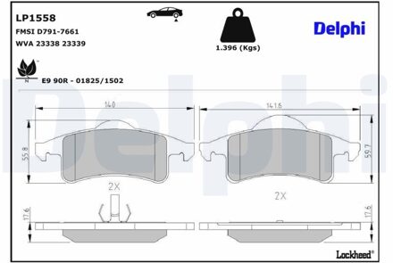 jeep Remblokkenset, schijfrem LP1558