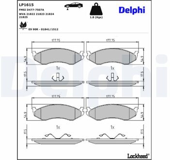 jeep Remblokkenset, schijfrem LP1615