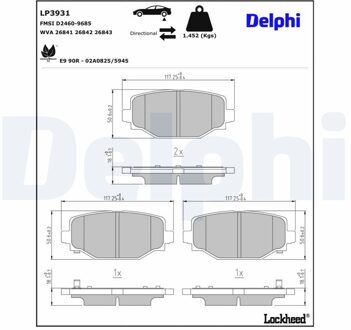 jeep Remblokkenset, schijfrem LP3931