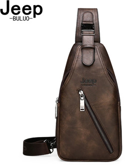 JEEPBULUO BRAND Chest Bag Men Sling crossbody bag Man's Crossbody Bag Split Leather High Quality For Man
