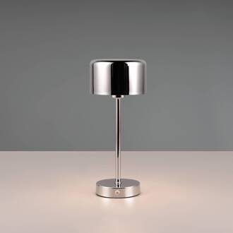 Jeff LED tafellamp, chroomkleurig, hoogte 30 cm, metaal