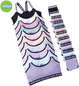 JELLPE Letter Sports Bras Push Up Sports Bra Underwear Set Fitness Running Yoga Sport Tops Jogging Gym Women Sports Bra Girl