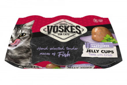 Jelly Cups tonijn met krab kattensnack (6x25 g) 2 verpakkingen (12 x 25 g)