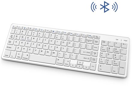 Jelly Kam Oplaadbare Bluetooth Keyboard Voor Ipad Tablet Laotop Multimmedia Toetsen Draadloos Toetsenbord Voor Ios Andriod Ultra Slim wit