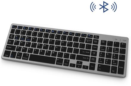 Jelly Kam Oplaadbare Bluetooth Keyboard Voor Ipad Tablet Laotop Multimmedia Toetsen Draadloos Toetsenbord Voor Ios Andriod Ultra Slim zwart en grijs