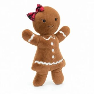 Jellycat kerst knuffel jolly gingerbread ruby, 33 cm