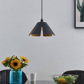 Jemmily hanglamp, 1-lamp, 30 cm zwart, goud