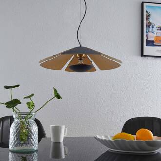 Jemmily hanglamp, 1-lamp, 60 cm zwart, goud