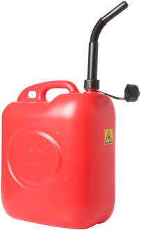 Jerrycan - 20 liter - benzinetank voor brandstof - rood - kunststof