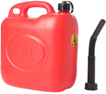 Jerrycan/benzinetank 10 liter rood - Voor diesel en benzine - Brandstof jerrycans/benzinetanks