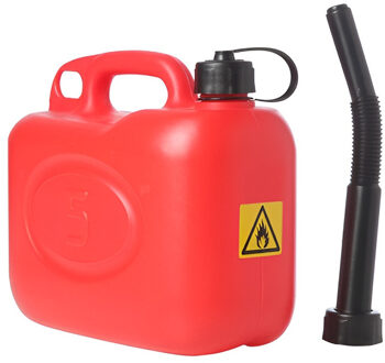 Jerrycan/benzinetank 5 liter rood - Voor diesel en benzine - Brandstof jerrycans/benzinetanks