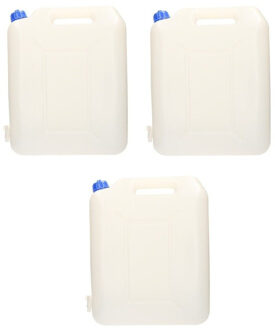 Jerrycan voor water - 3x - 20 liter - inclusief schenkkraan - waterjerrycans / watertank - camping