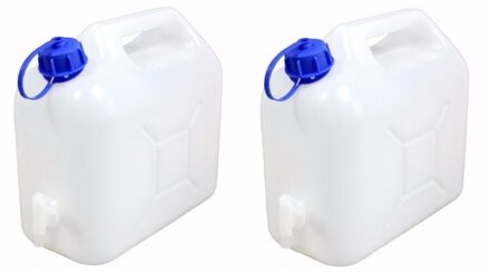 Jerrycan voor water 5 liter - 2x - incl. schenkkraan - waterjerrycan / watertank