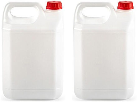 Jerrycan voor water/vloeistoffen - 2x - 5 liter - Kunststof - met draaidop - 13 x 18 x 29 cm