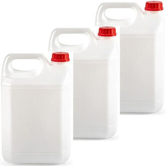 Jerrycan voor water/vloeistoffen - 3x - 5 liter - Kunststof - met draaidop - 13 x 18 x 29 cm