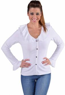 Jersey blouse wit Wit - Transparant