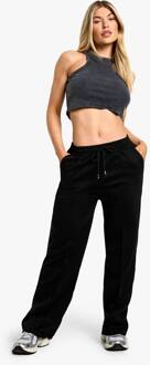 Jersey Broek Met Elastische Tailleband En Pin-Tuck Plooi, Black - 36