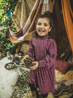 Jersey jurk krinkel katoen confetti voor meisjes in de kleur Veelkleurig - 134