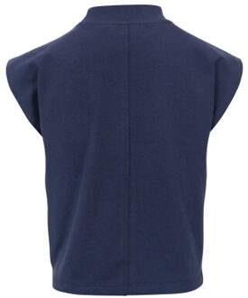 Jersey mouwloze top navy voor meisjes in de kleur Blauw - 128
