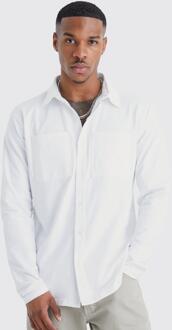 Jersey Overhemd Met Lange Mouwen, White - XS