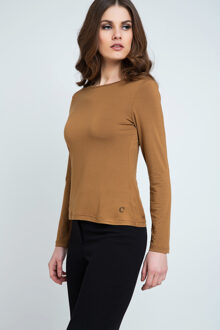 Jersey-top met lange mouwen Camel