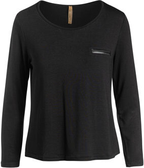 Jersey Top met zakdetail Zwart - EU 40 / UK 12