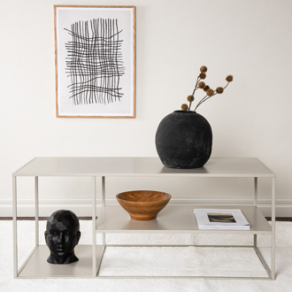 Jesse metalen salontafel beige - 120 x 55 cm