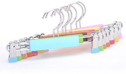 Jetdio Kleurrijke Houten Kids Broek Hanger, snoep Kleur Rok Hanger voor Kinderen (12 stuks/partij) roos