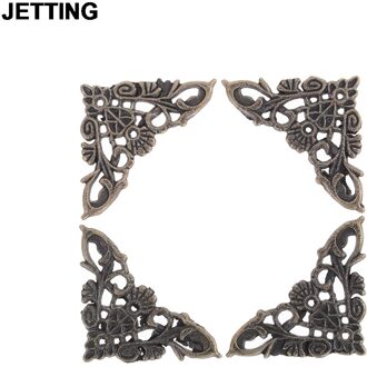 Jetting 12Pcs Brons Meubels Hoek Beugels Sieraden Borst Wijn Case Box Boek Scrapbook Album Hoek Protector Decor Hardware