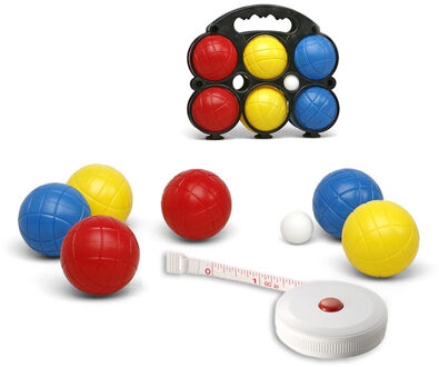 Jeu de boules set met 6 ballen + compact meetlint 1,5 meter